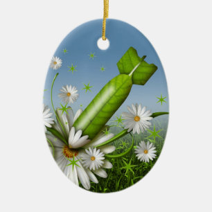 Flower Bomb Ceramic Ornament