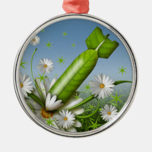 Flower Bomb Metal Ornament