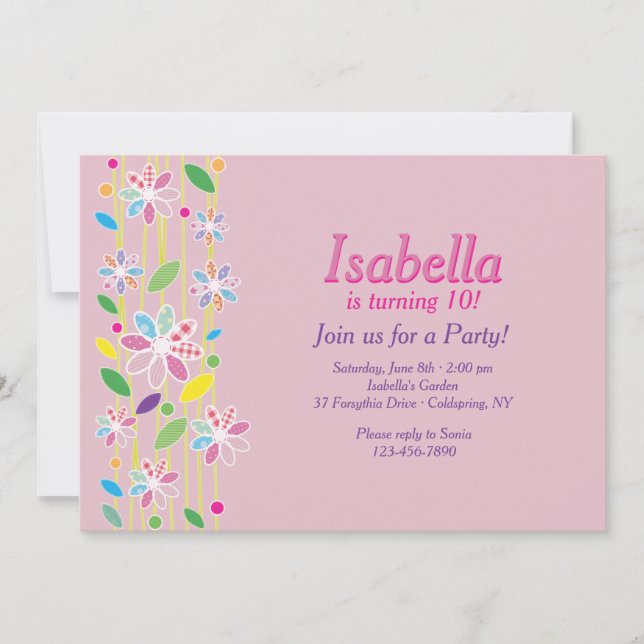 Flower Border Invitation (Front)