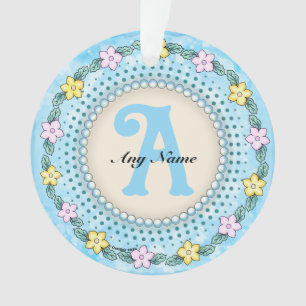 Flower Border Monogram Ornament