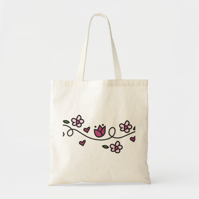 Flower Border Tote Bag (Front)
