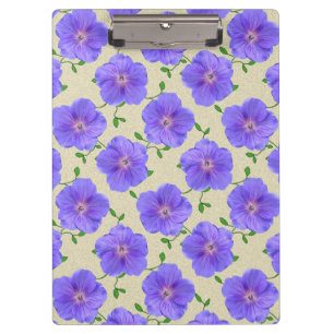 Flower Botanical Garden Pattern Blue on any Colour Clipboard