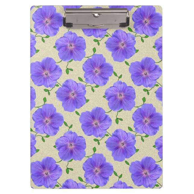 Flower Botanical Garden Pattern Blue on any Colour Clipboard (Front)