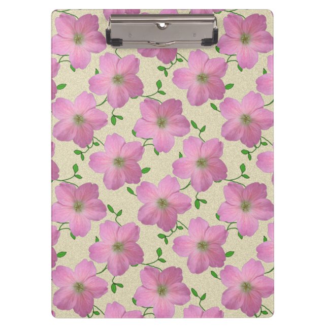 Flower Botanical Garden Pattern Pink on any Colour Clipboard (Front)
