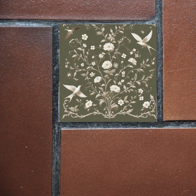 flower botanical green tile (Creator Uploaded)