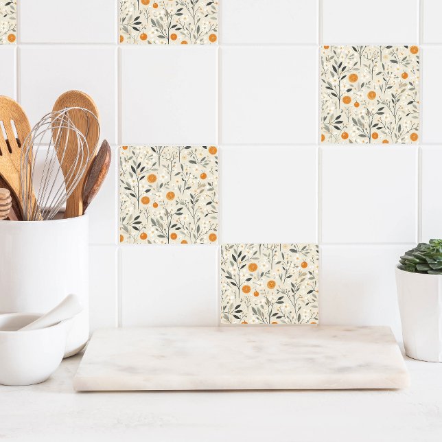 flower botanical oranges tile (Creator Uploaded)