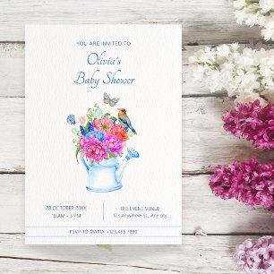 flower bouquet aesthetic baby shower invitation