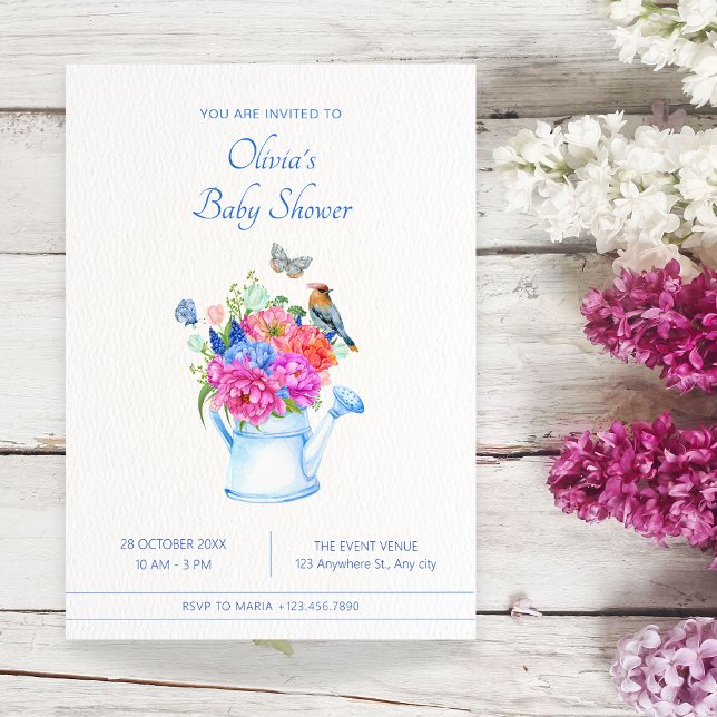 flower bouquet aesthetic baby shower invitation (Creator Uploaded)