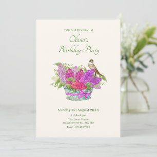 Flower bouquet birthday invitation