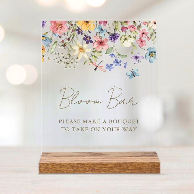 Flower Bouquet Bloom Bar Acrylic Sign (Creator Uploaded)
