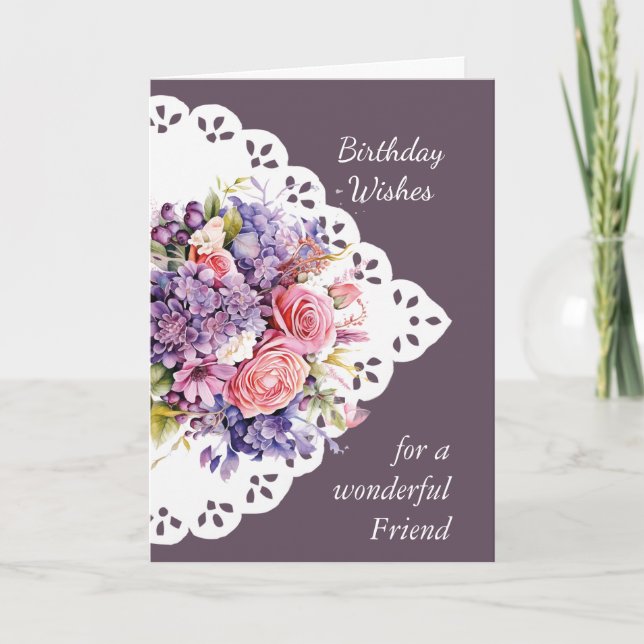 Flower Bouquet Friend Carte Anniversaire (Devant)