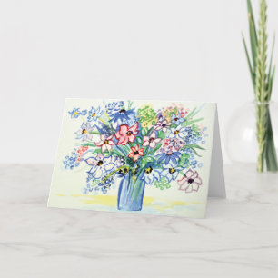 Flower bouquet holiday card
