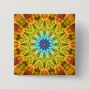 Flower Bouquet kaleidoscope 2 Inch Square Button