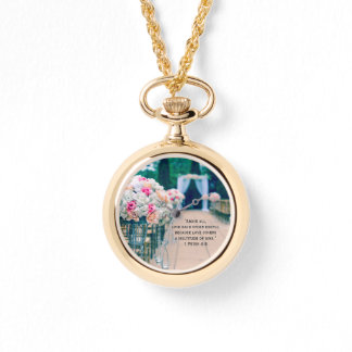 Flower Bouquet Love and Wedding Aisle Bible Verse Watch