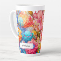 Flower Bouquet Orange & Blue Boho
