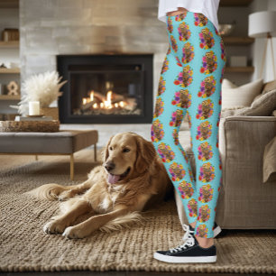 Flower Bouquet Owl Leggings