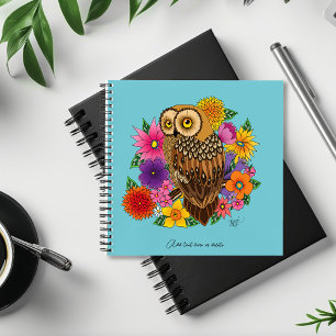 Flower Bouquet Owl Notebook