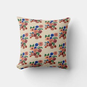 Flower Bouquet Painting Throw Pillow