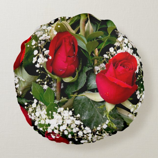 Flower Bouquet Round Pillow (Back)