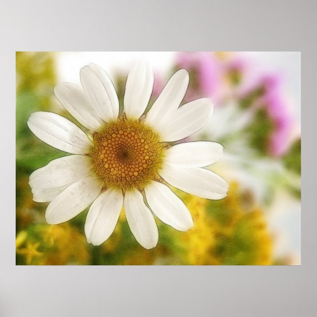 Flower Bouquet - White Daisy Poster (Front)