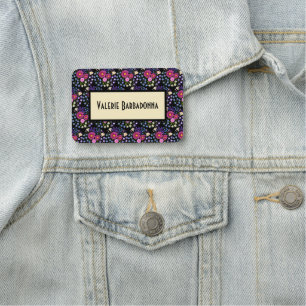 Flower Bouquet With Dahlias Large Name Tag