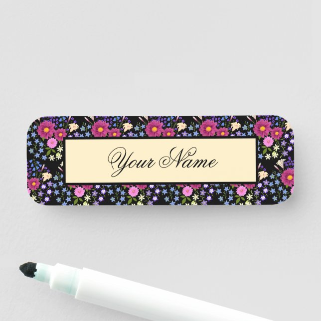 Flower Bouquet With Dahlias Name Tag (In Situ)