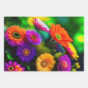 Flower Bouquet  Wrapping Paper Sheet