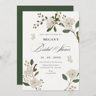 Flower branch bridal shower invitation