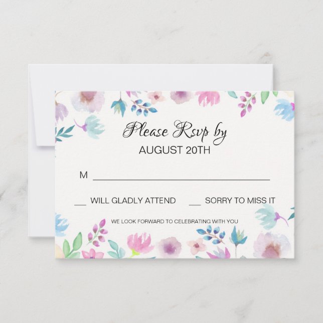 Flower Breeze RSVP Card (Front)