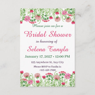 Flower Bridal Shower Invitation Card