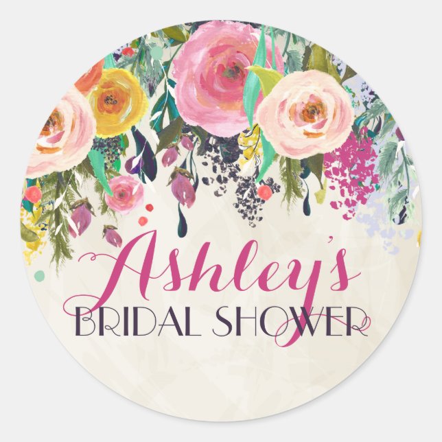 Flower Bridal Shower Sticker (Front)