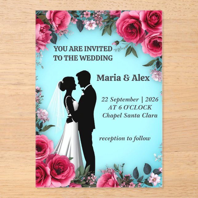 ✨ Flower Bride Invite For Engagement Event ✨ Acrylic Invitations (Front)