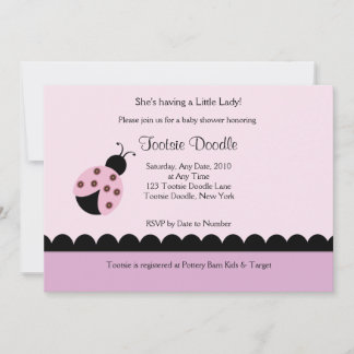 Flower Bug Lady Bug Baby Shower Invitation