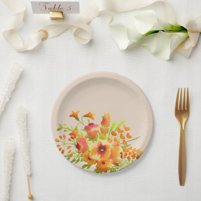 Flower Bunch Paper Plate (Wedding)