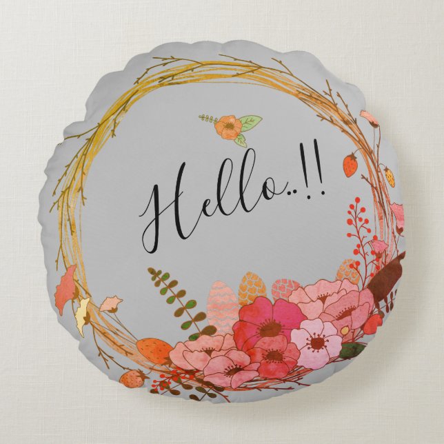 Flower bunch round pillow (Front)