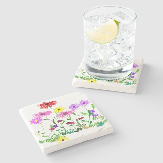 Flower Bunch Stone Coaster (Side)