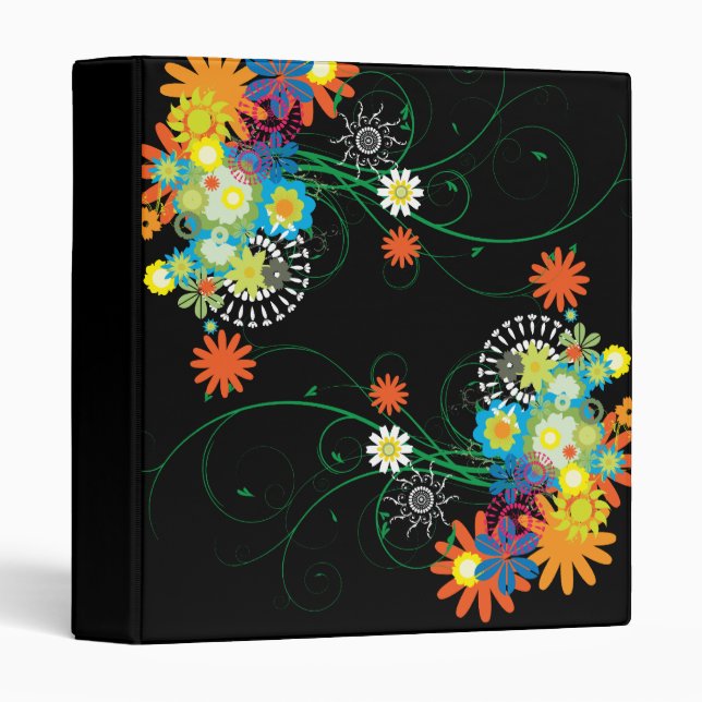 flower bunches of swirls vector binder (Front/Spine)