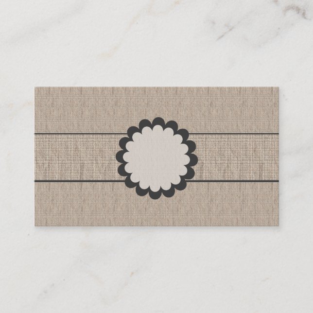 flower,burlap,country,art,textured business cards (Front)