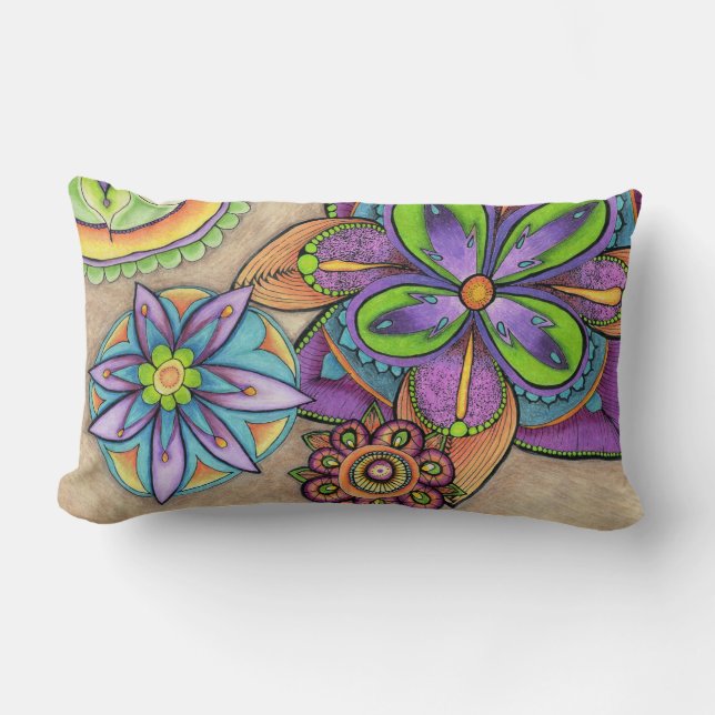 Flower Burst Lumbar Pillow (Front)