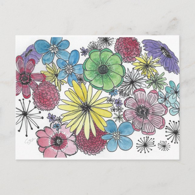 Flower Burst Postcard (Front)