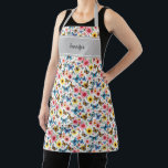 Flower butterfly bees pattern garden lover apron<br><div class="desc">Gardening flower butterfly pattern garden lover,  personal Apron
Add your own name to personalize.</div>