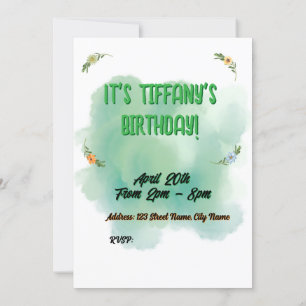 Flower & Butterfly Birthday Invitation