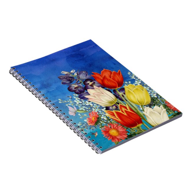 Flower Butterfly Hummingbirds Notebook (Right Side)