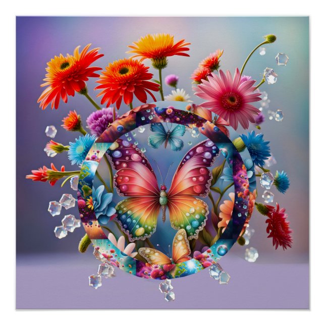 Flower Butterfly Poster (Front)