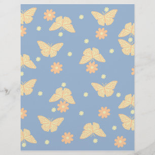 Flower & Butterfly Scrapbook paper