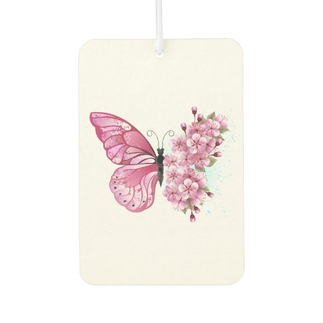 Flower Butterfly with Pink Sakura Air Freshener (Front)