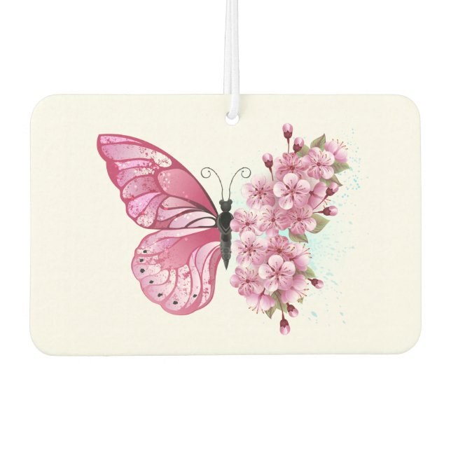 Flower Butterfly with Pink Sakura Air Freshener (Front)