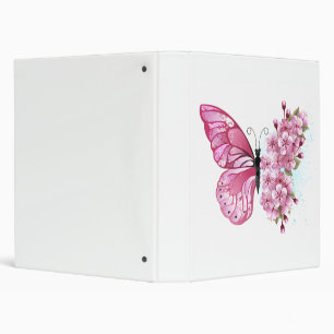 Flower Butterfly with Pink Sakura Binder