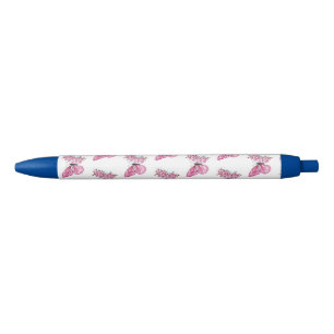Flower Butterfly with Pink Sakura Black Ink Pen
