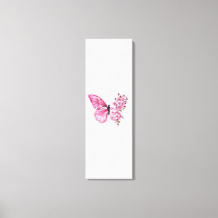 Flower Butterfly with Pink Sakura Canvas Print